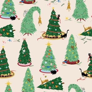 Holiday Cats Fabric, Wallpaper and Home Decor | Spoonflower